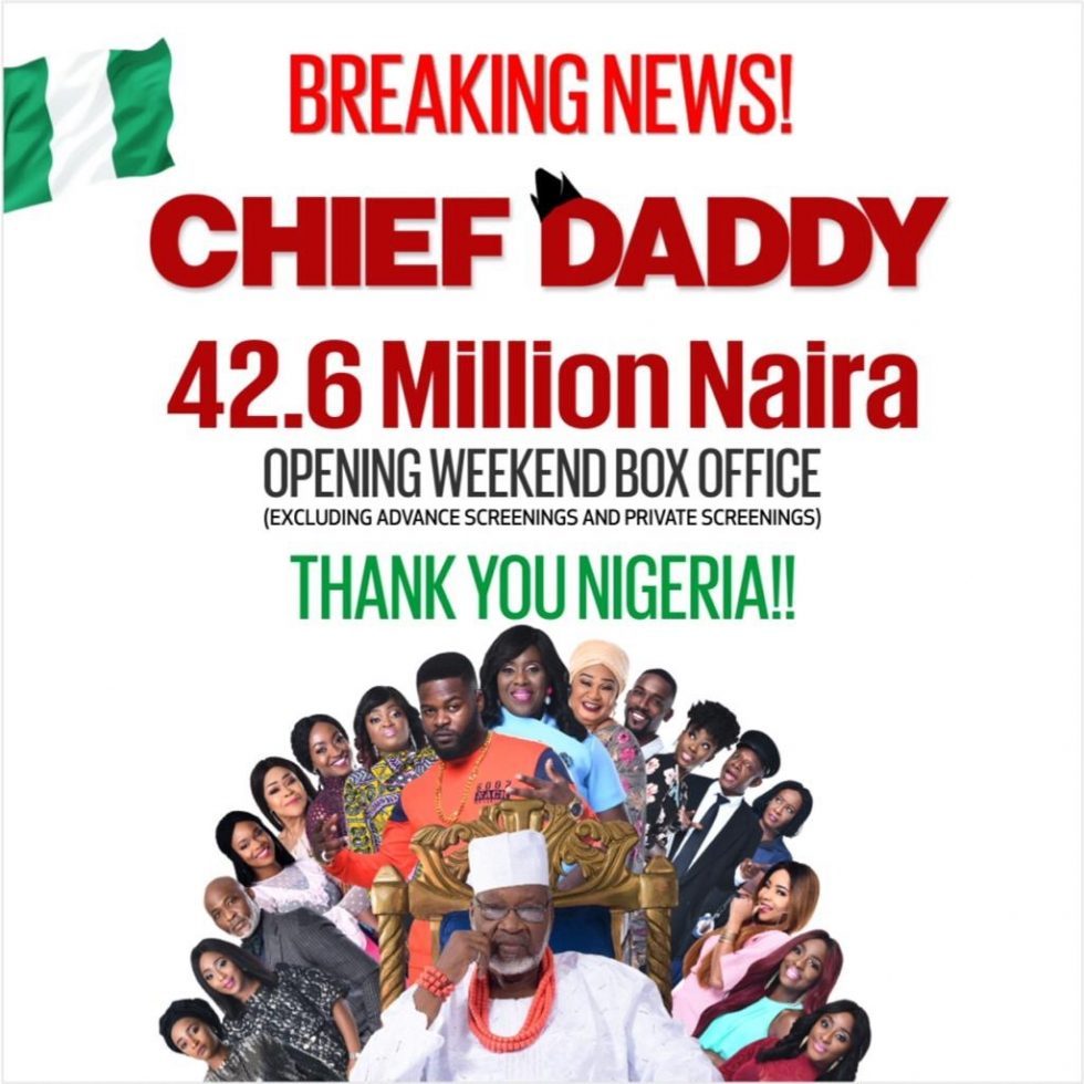Chief Daddy, 42.6 Million Naira at opening weekend box office