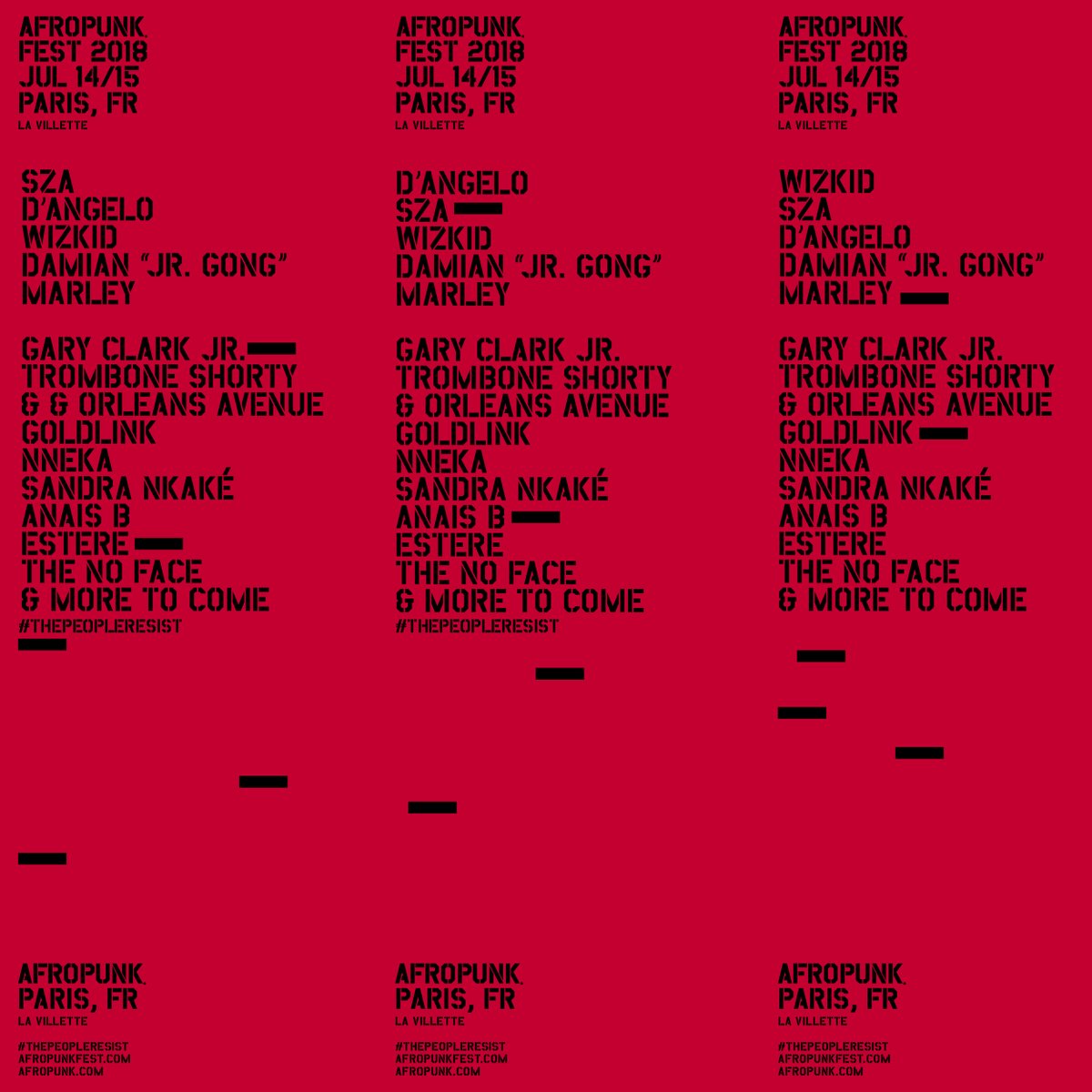 Afropunk Fest 2018 Paris - Lineups